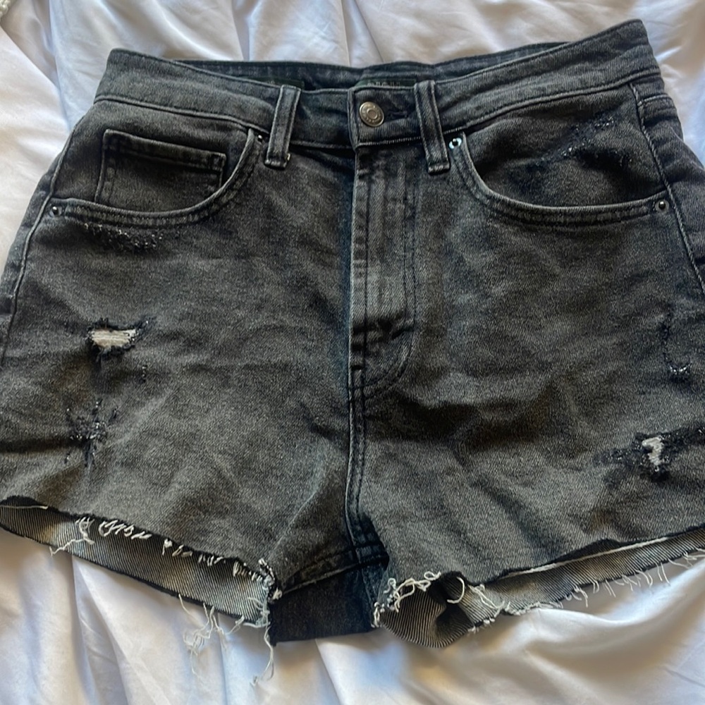Black jean shorts